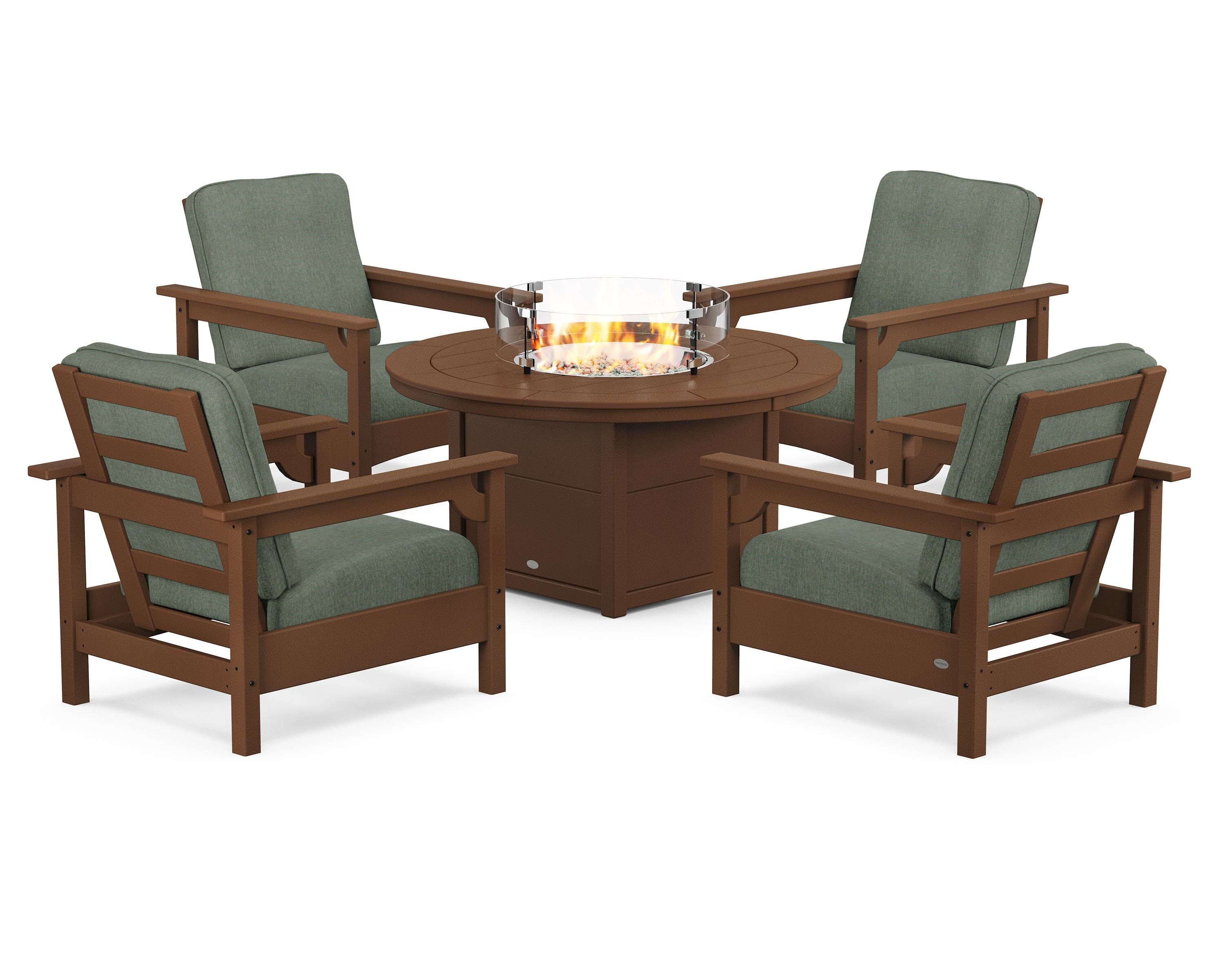 Club 5-Piece Conversation Set with Fire Pit Table