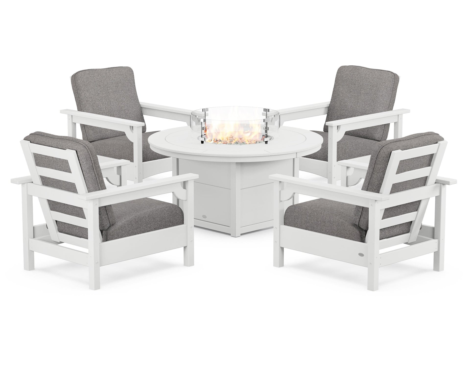 Club 5-Piece Conversation Set with Fire Pit Table