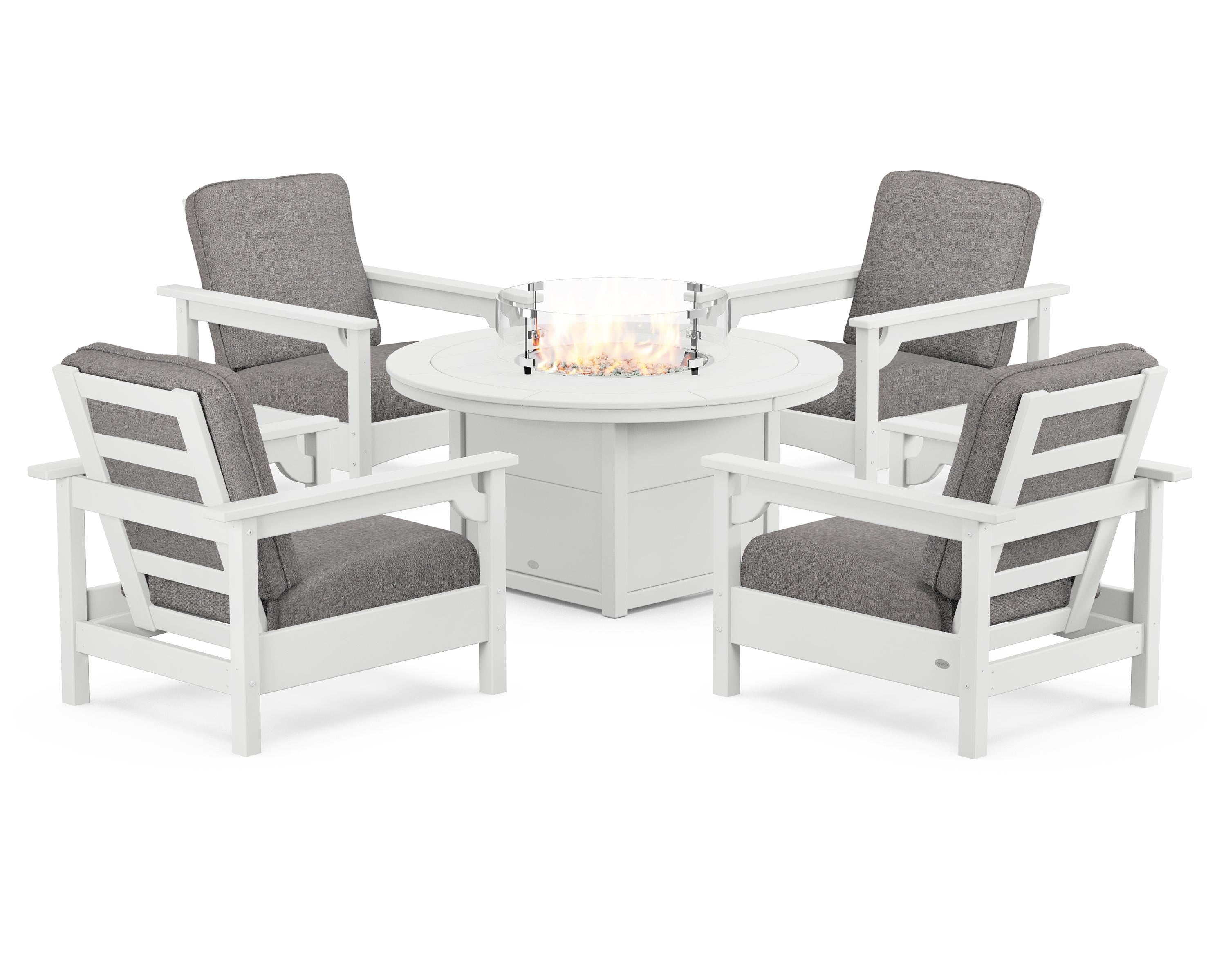 Club 5-Piece Conversation Set with Fire Pit Table