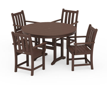 Traditional Garden 5-Piece Round Farmhouse Dining Set