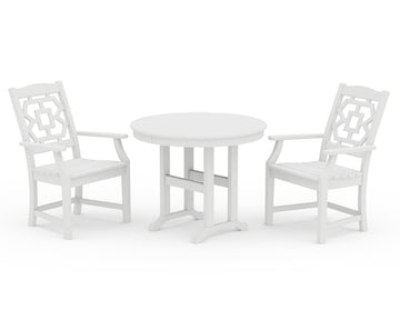 Chinoiserie 3-Piece Farmhouse Dining Set