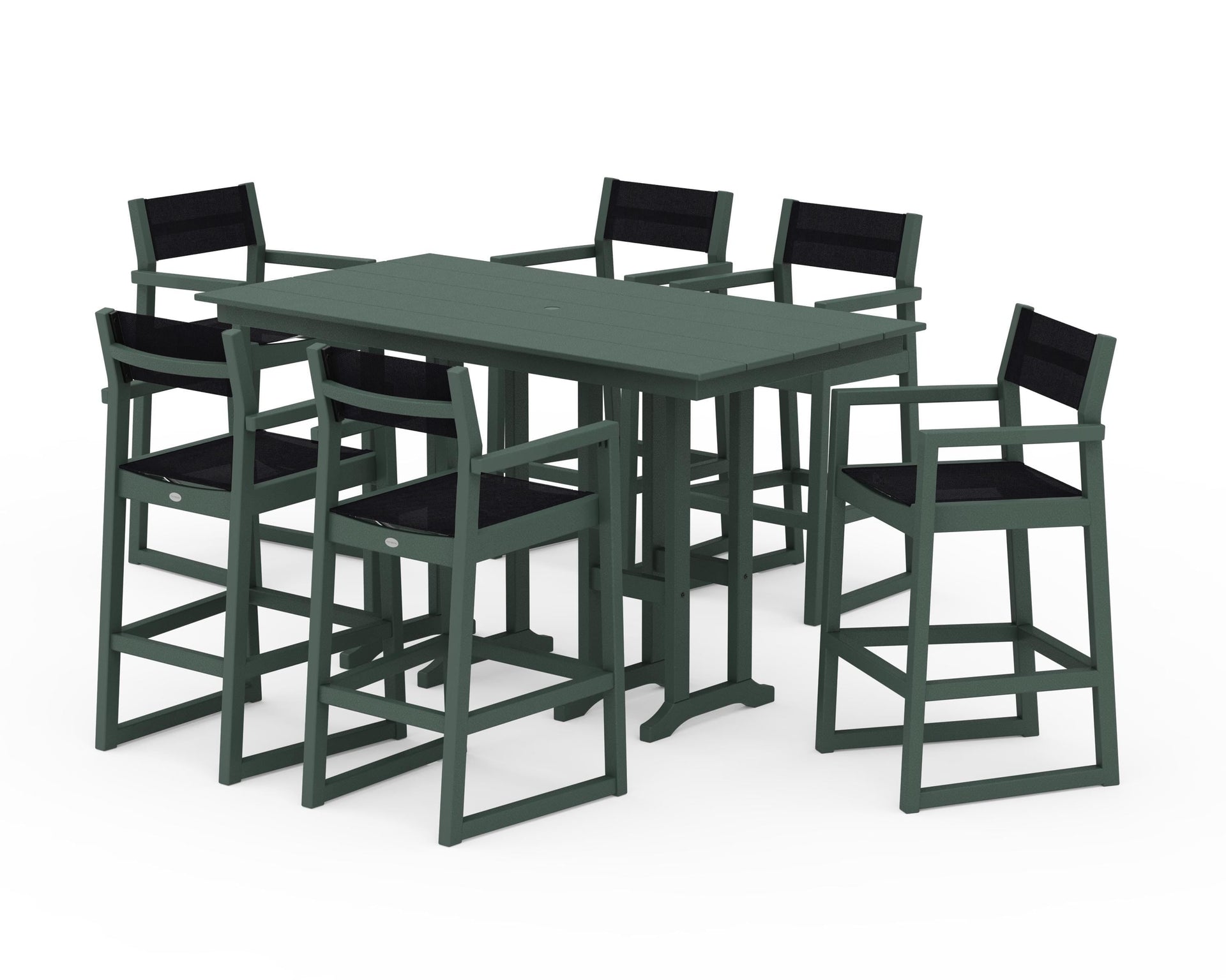 EDGE Sling Arm Chair 7-Piece Farmhouse Bar Set