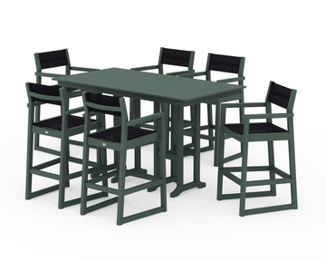 EDGE Sling Arm Chair 7-Piece Farmhouse Bar Set