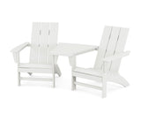 Modern 3-Piece Adirondack Set with Angled Connecting Table