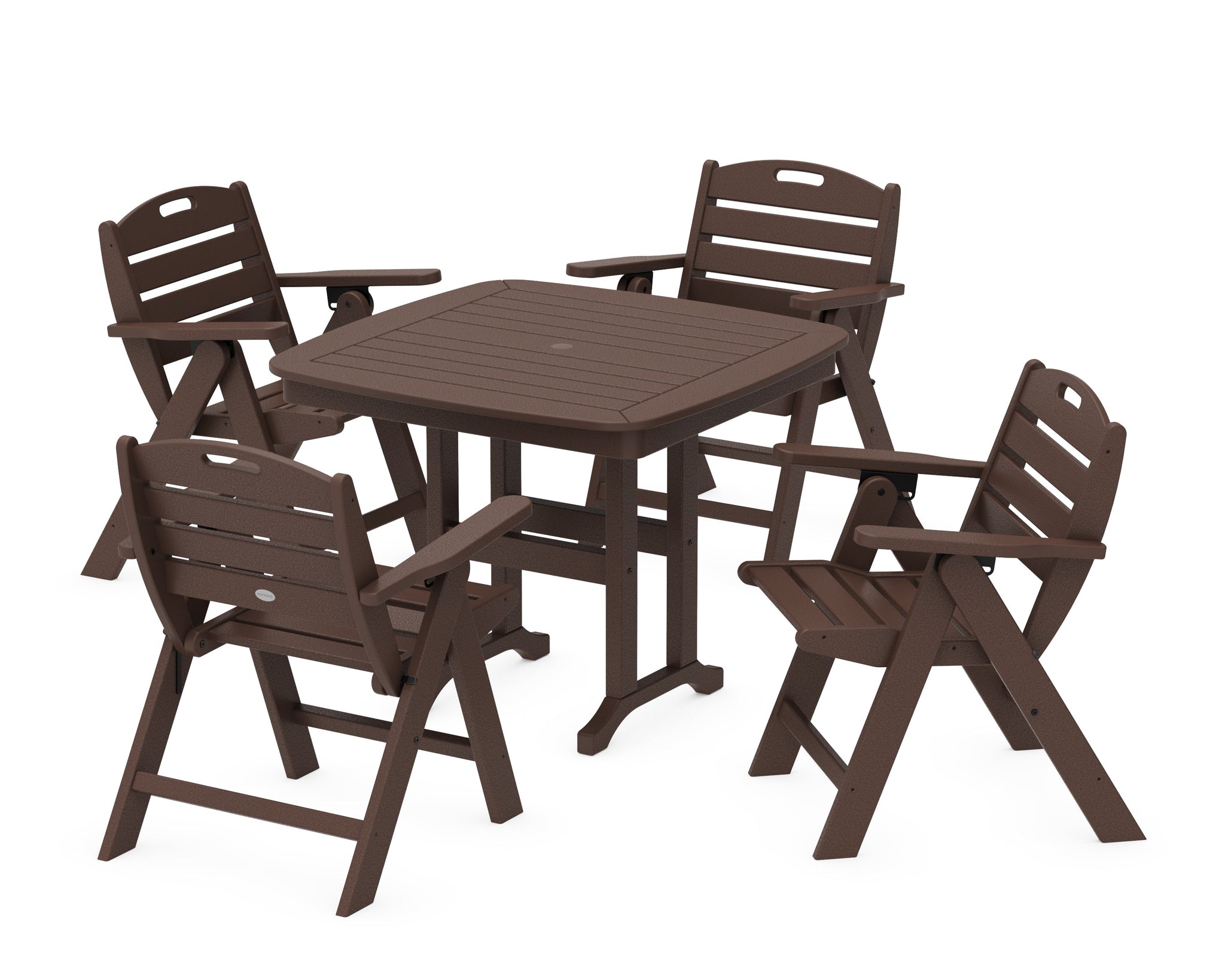 Nautical Folding Lowback Chair 5-Piece Dining Set