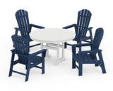 South Beach 5-Piece Round Dining Set with Trestle Legs