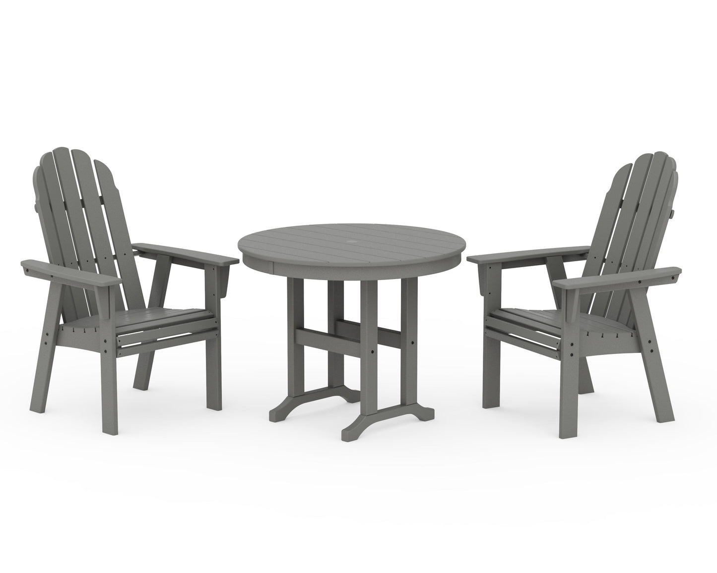 Vineyard Adirondack 3-Piece Round Dining Set