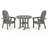 Vineyard Adirondack 3-Piece Round Dining Set