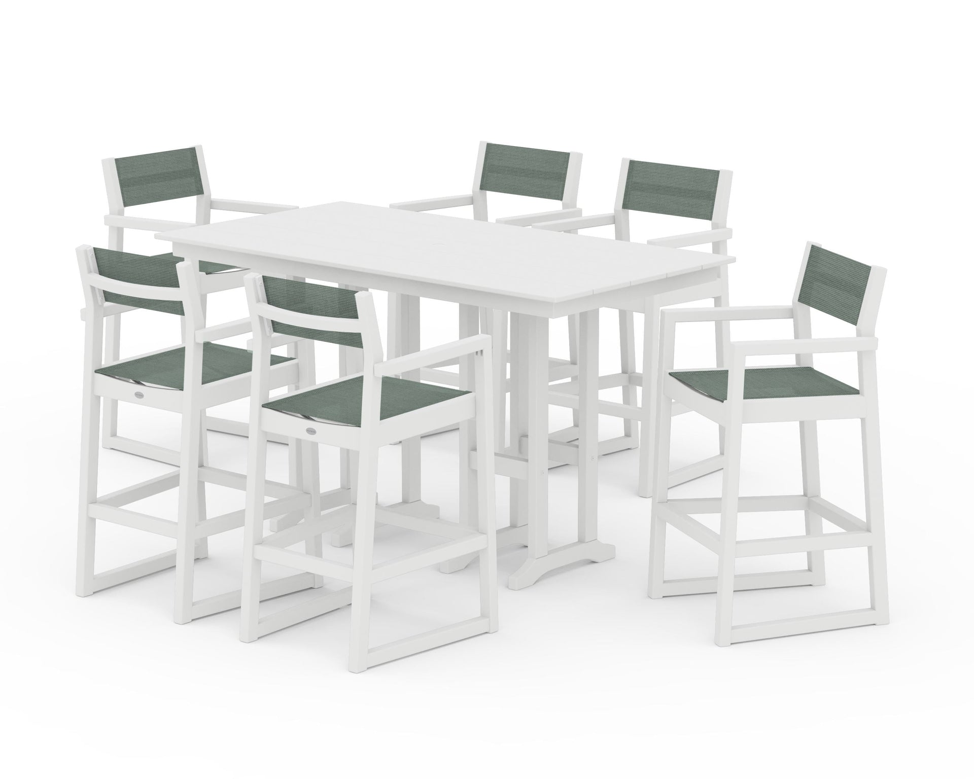 EDGE Sling Arm Chair 7-Piece Farmhouse Bar Set