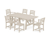 La Casa Café 7-Piece Rustic Farmhouse Dining Set