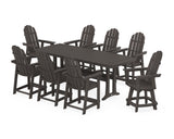 Vineyard Curveback Adirondack Swivel 9-Piece Counter Set with Trestle Legs