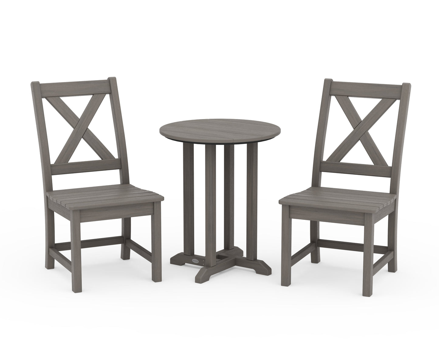 Braxton Side Chair 3-Piece Round Bistro Dining Set
