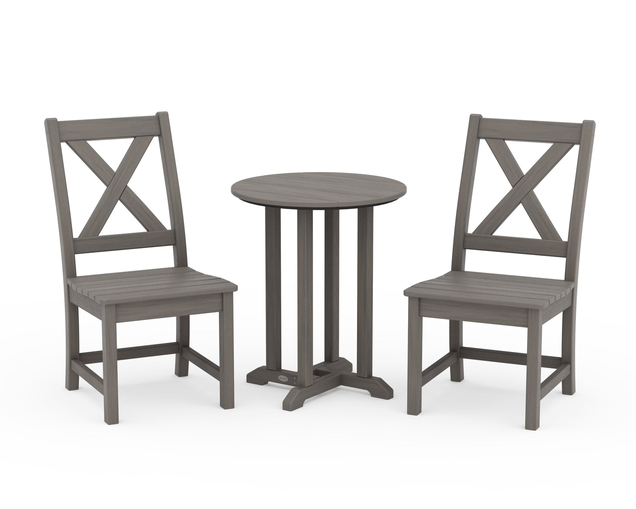 Braxton Side Chair 3-Piece Round Bistro Dining Set
