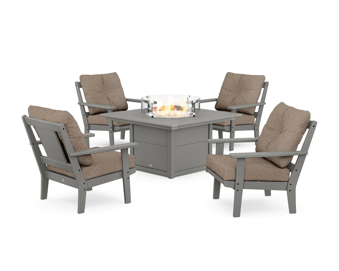 Prairie 5-Piece Deep Seating Set with Fire Pit Table