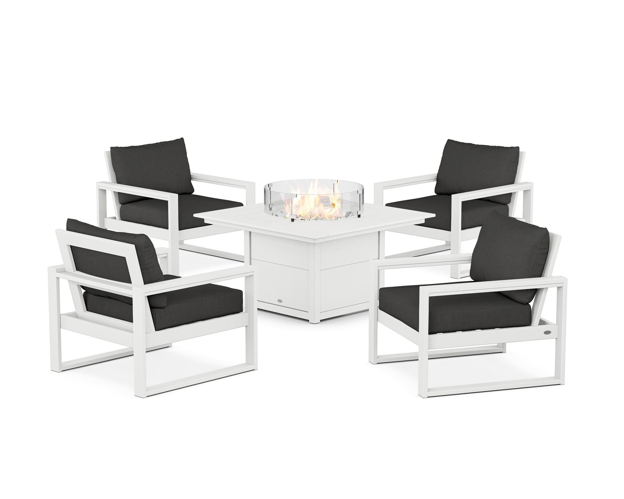 EDGE Sectional 5-Piece Deep Seating Set with Fire Pit Table