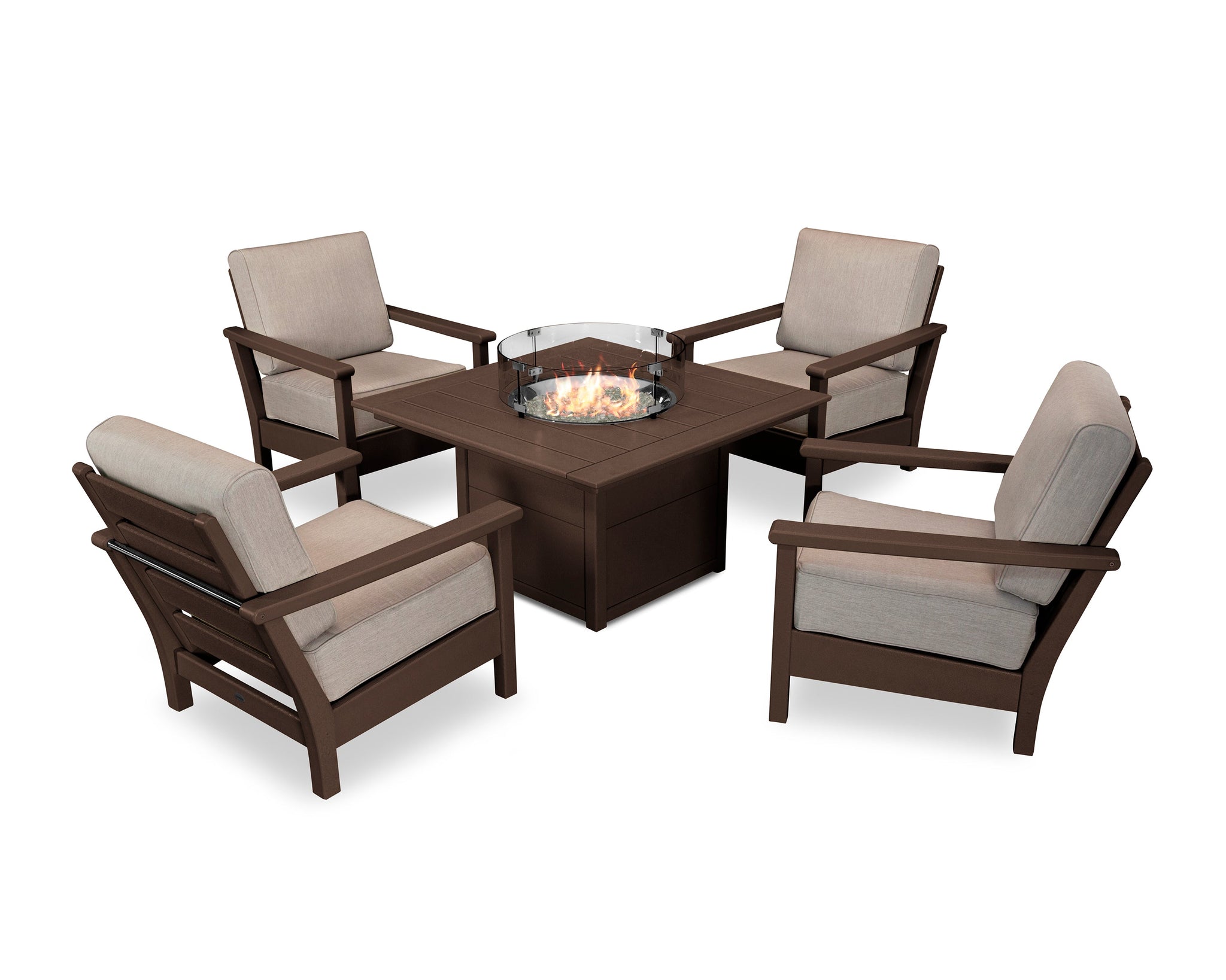 Harbour 5-Piece Conversation Set with Fire Pit Table