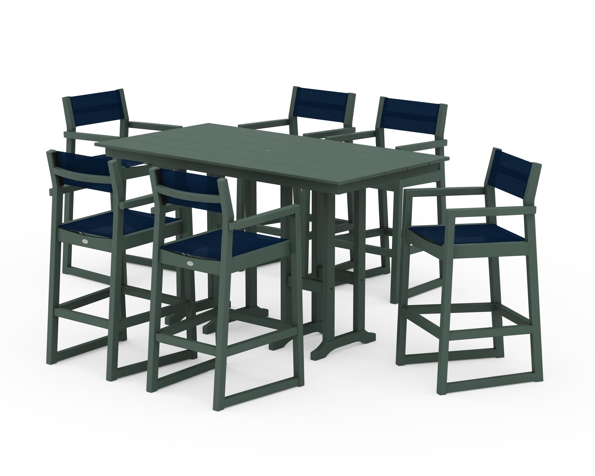 EDGE Sling Arm Chair 7-Piece Farmhouse Bar Set