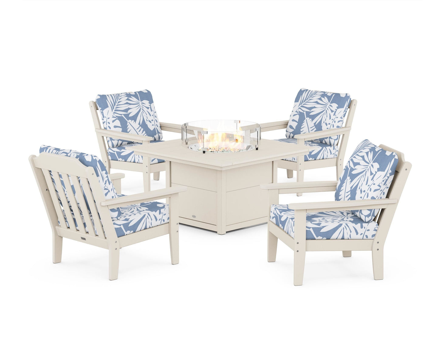 Cottage 5-Piece Deep Seating Set with Fire Pit Table