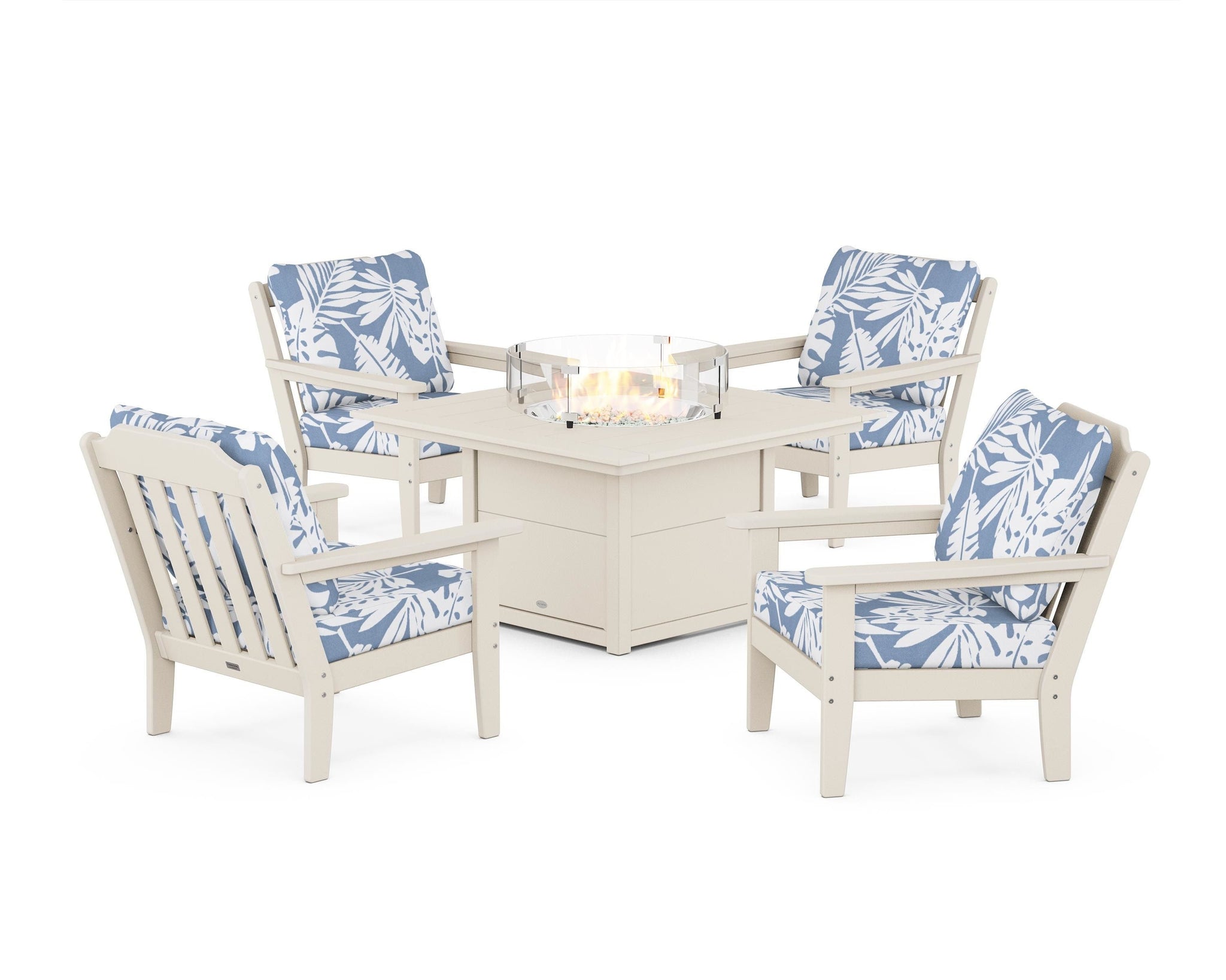 Cottage 5-Piece Deep Seating Set with Fire Pit Table