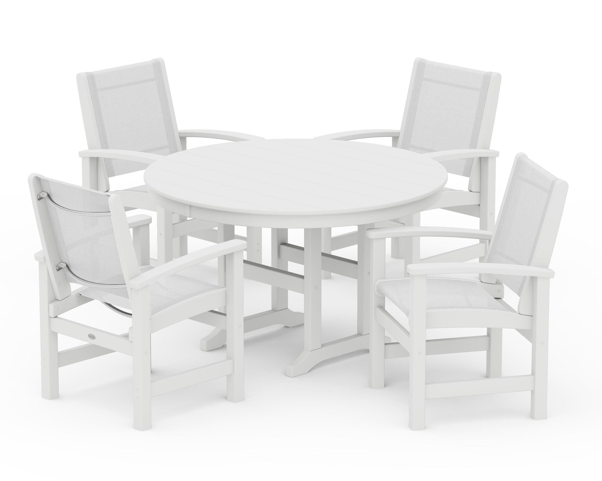 Coastal 5-Piece Round Farmhouse Dining Set