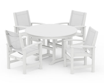 Coastal 5-Piece Round Farmhouse Dining Set
