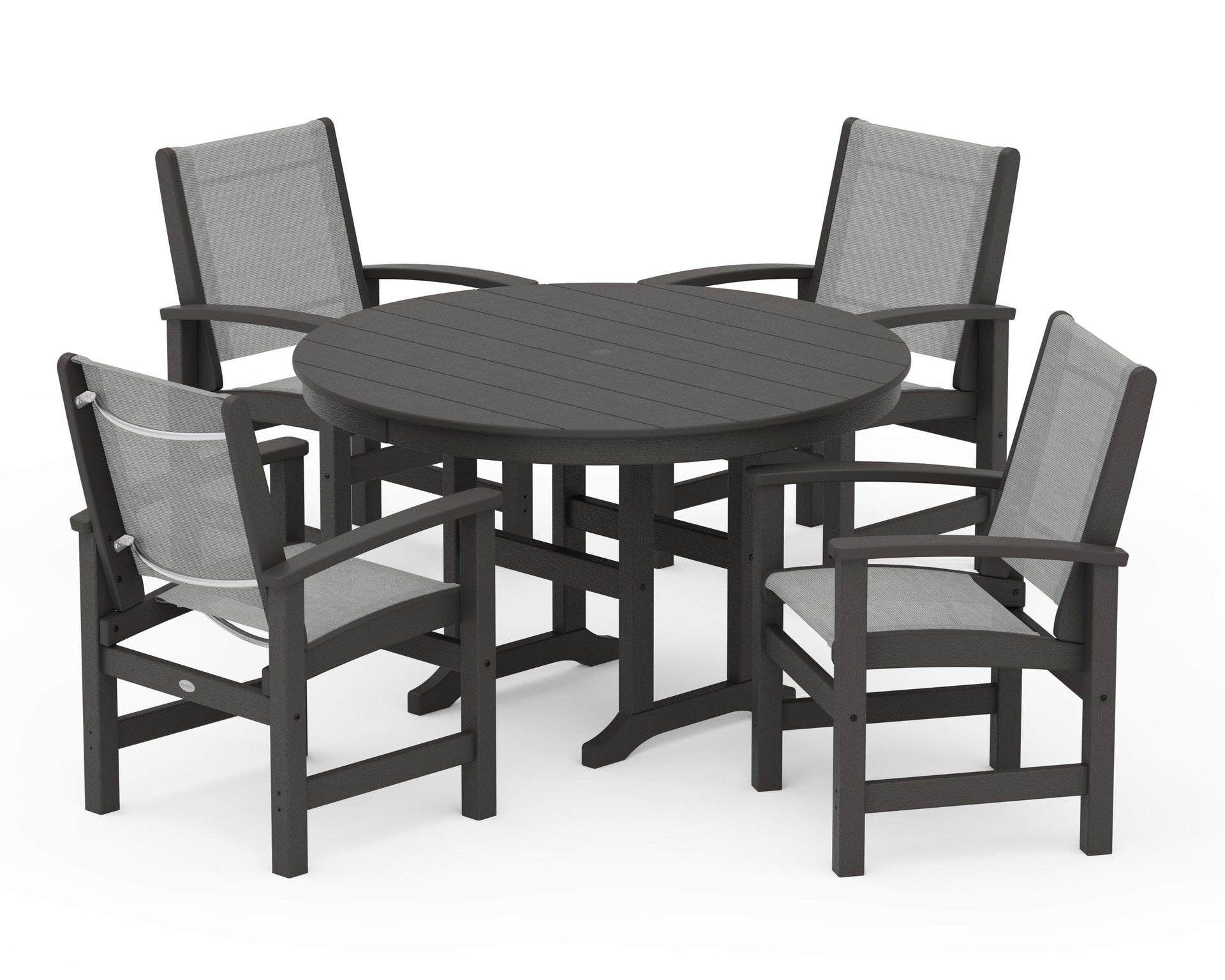 Coastal 5-Piece Round Farmhouse Dining Set