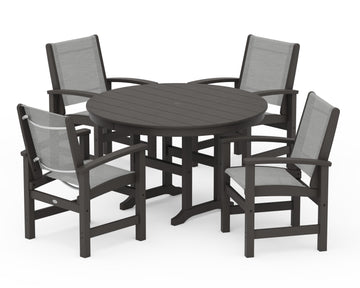 Coastal 5-Piece Round Farmhouse Dining Set