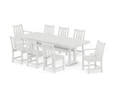 Traditional Garden 9-Piece Farmhouse Dining Set with Trestle Legs