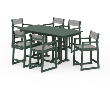 EDGE Sling Arm Chair 7-Piece Farmhouse Counter Set