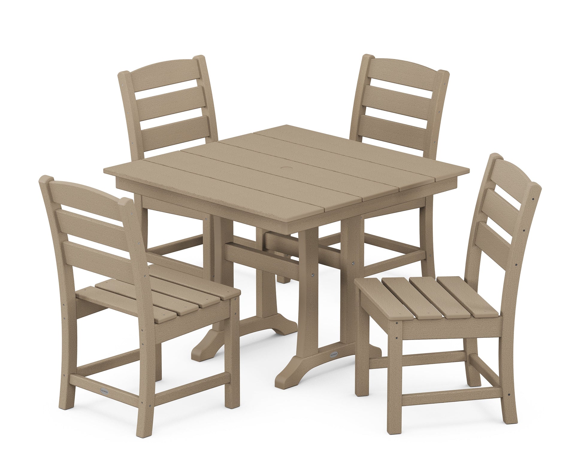Lakeside 5-Piece Farmhouse Trestle Side Chair Dining Set