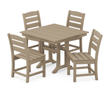Lakeside 5-Piece Farmhouse Trestle Side Chair Dining Set