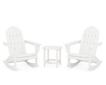 Vineyard 3-Piece Adirondack Rocking Chair Set with South Beach 18" Side Table