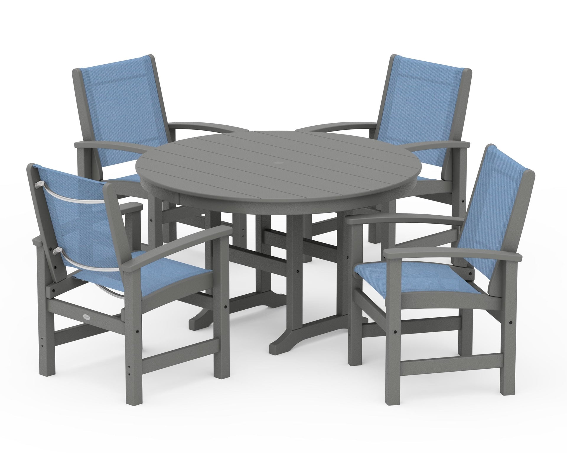 Coastal 5-Piece Round Farmhouse Dining Set