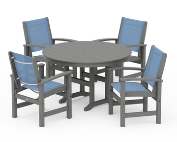 Coastal 5-Piece Round Farmhouse Dining Set