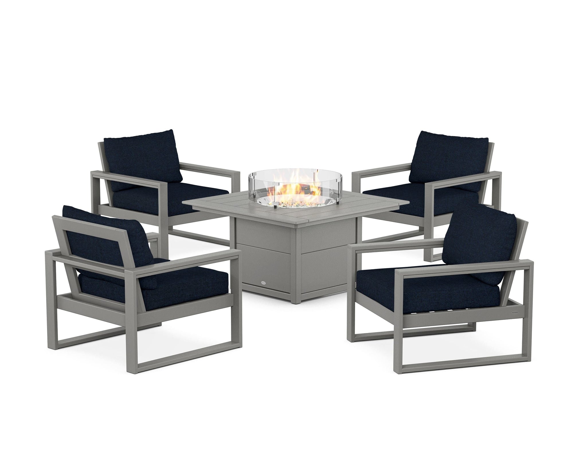 EDGE Sectional 5-Piece Deep Seating Set with Fire Pit Table