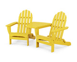 Classic Folding Adirondacks with Angled Connecting Table