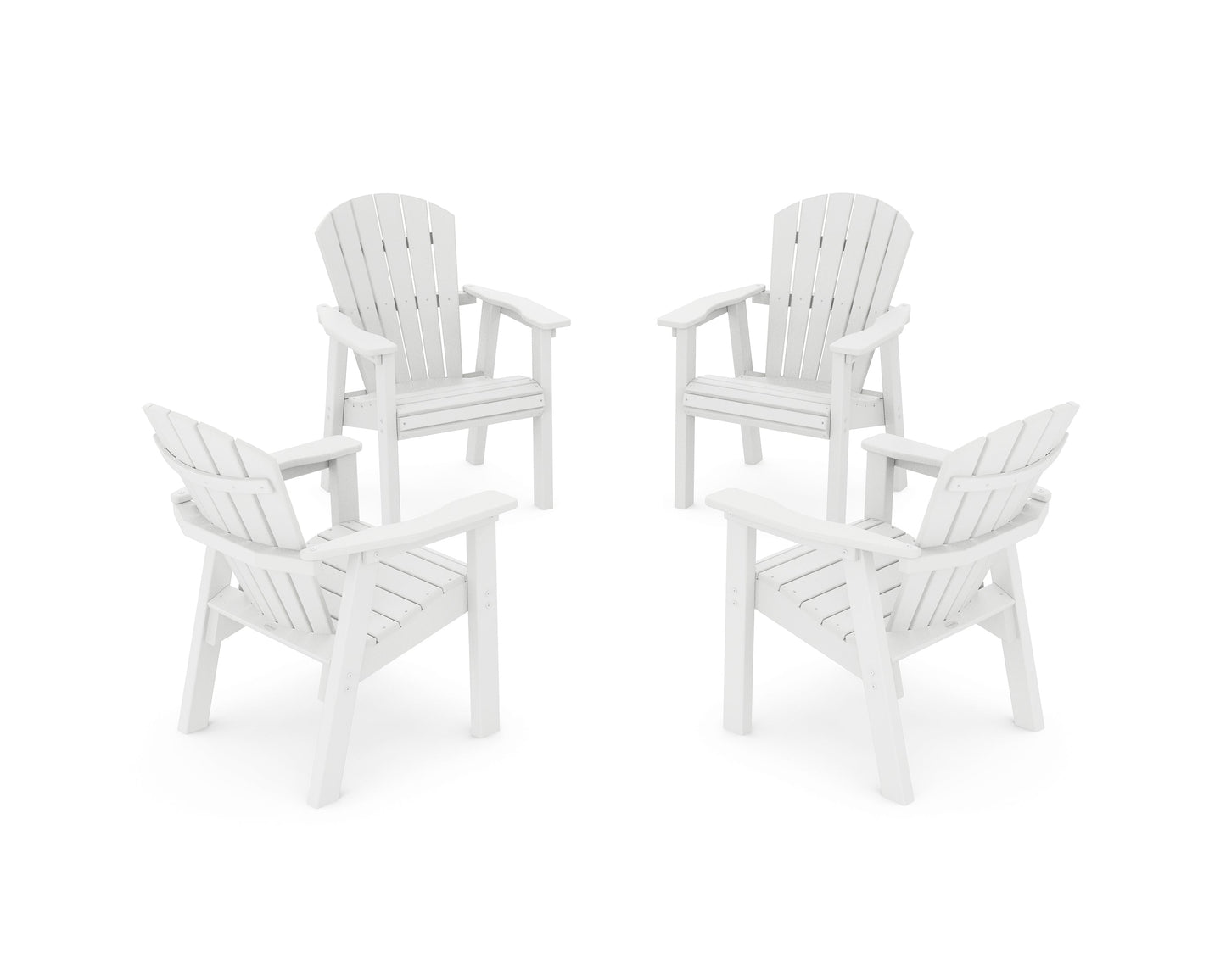 Seashell 4-Piece Upright Adirondack Conversation Set