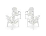 Seashell 4-Piece Upright Adirondack Conversation Set