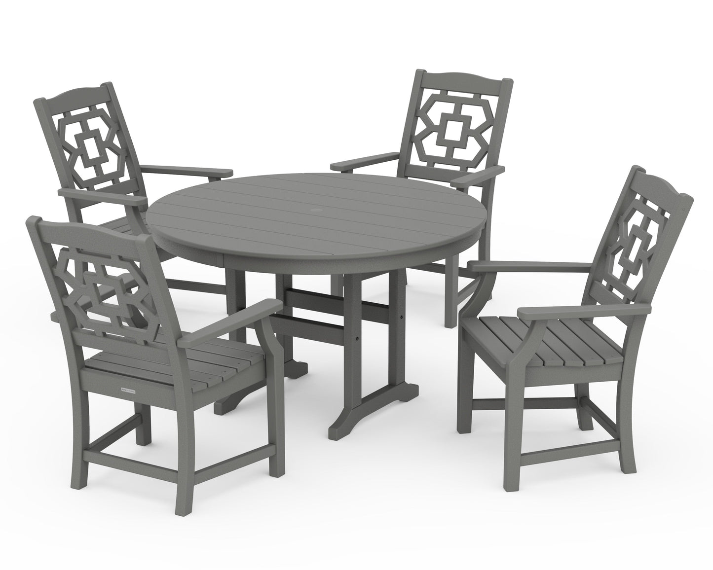 Chinoiserie 5-Piece Round Farmhouse Dining Set