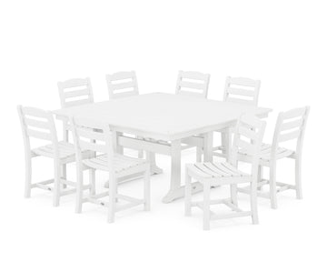 La Casa Café 9-Piece Nautical Trestle Dining Set