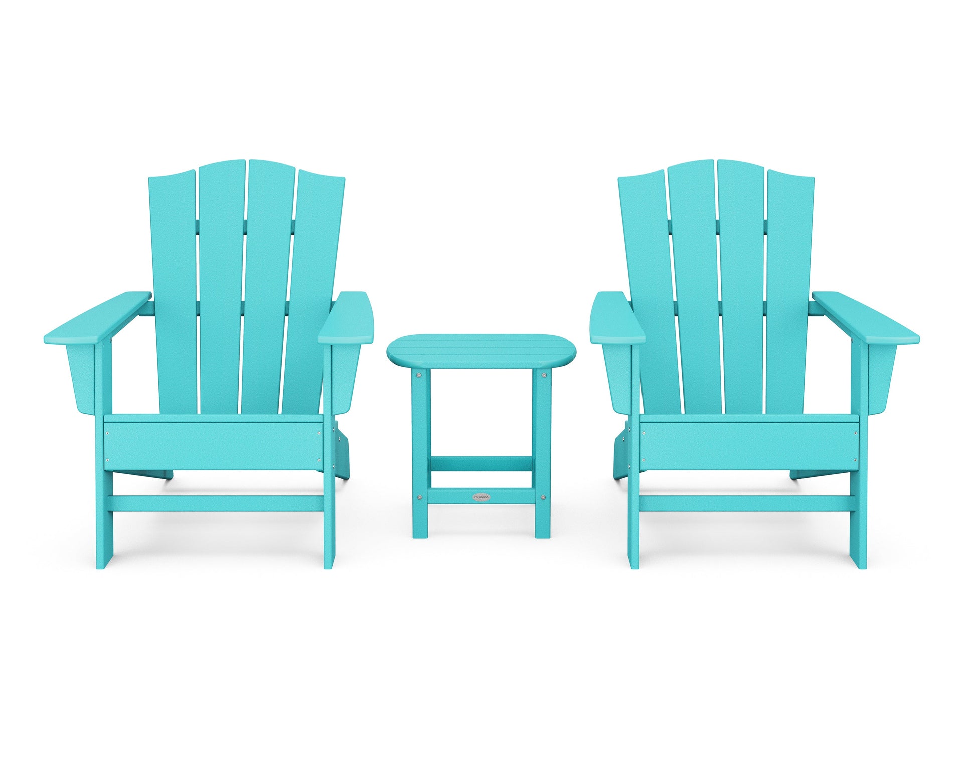 Wave 3-Piece Adirondack Chair Set with The Crest Chairs
