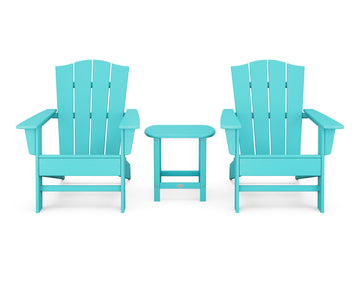Wave 3-Piece Adirondack Chair Set with The Crest Chairs