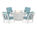 Braxton 5-Piece Deep Seating Conversation Set with Fire Pit Table