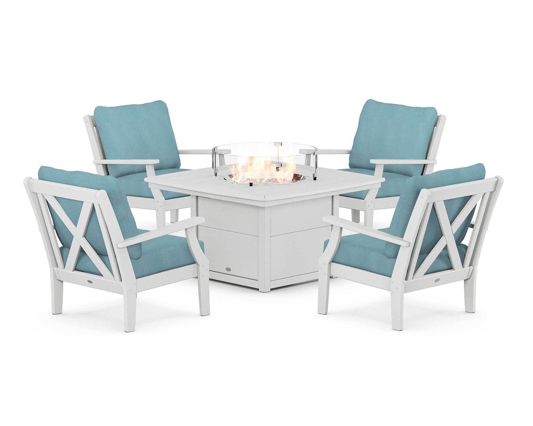 Braxton 5-Piece Deep Seating Conversation Set with Fire Pit Table