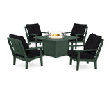 Mission 5-Piece Deep Seating Set with Fire Pit Table
