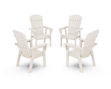 Nautical 4-Piece Curveback Upright Adirondack Conversation Set