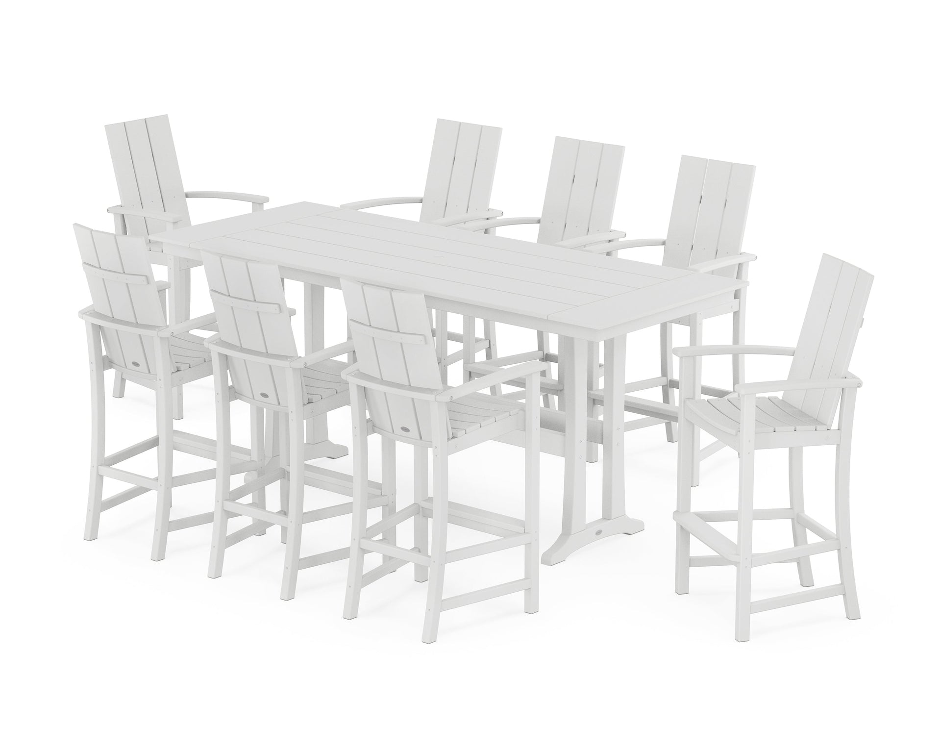 Modern Adirondack 9-Piece Farmhouse Bar Set with Trestle Legs