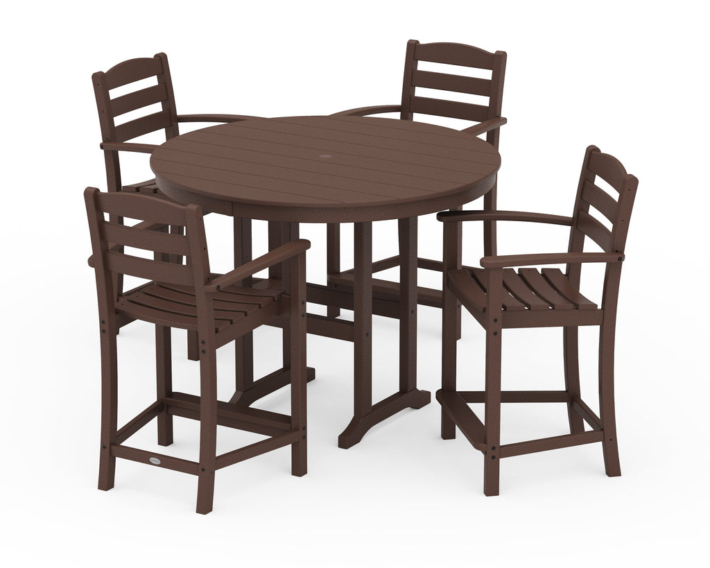 La Casa Café 5-Piece Round Farmhouse Counter Set