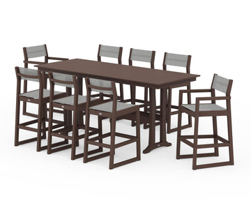 EDGE Sling 9-Piece Farmhouse Bar Set with Trestle Legs
