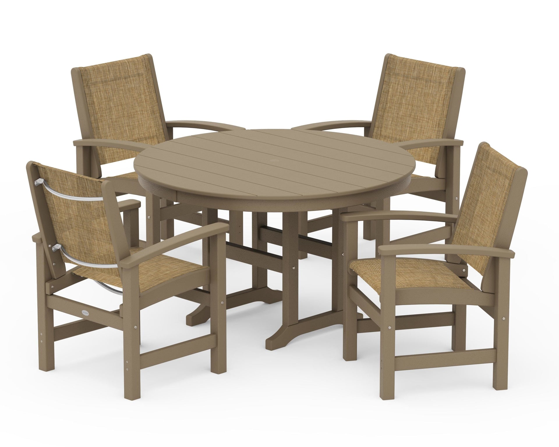 Coastal 5-Piece Round Farmhouse Dining Set